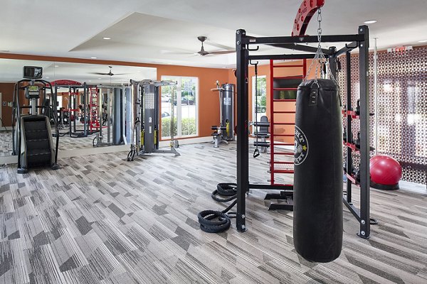 State-of-the-art fitness center at Avana Portico Apartments with modern equipment and spacious workout area