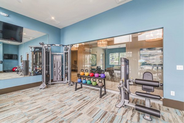 Modern fitness center with state-of-the-art equipment at Avana Matthews Apartments