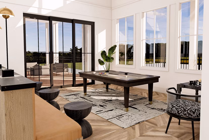 Elegant clubhouse with modern decor at Alta Harris Farms Apartments