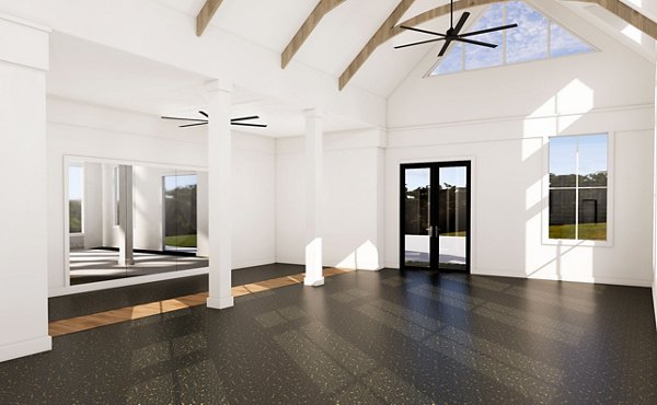 State-of-the-art fitness center with modern equipment at Alta Harris Farms Apartments
