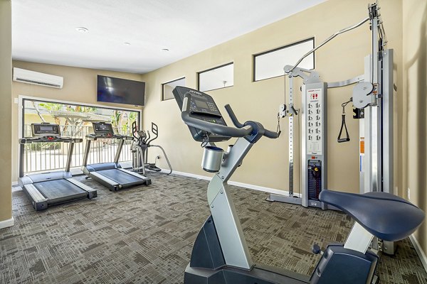 State-of-the-art fitness center featuring modern equipment at Coronado Palms Apartments