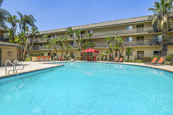 Resort-style pool at Coronado Palms Apartments offering luxury relaxation and leisure amenities