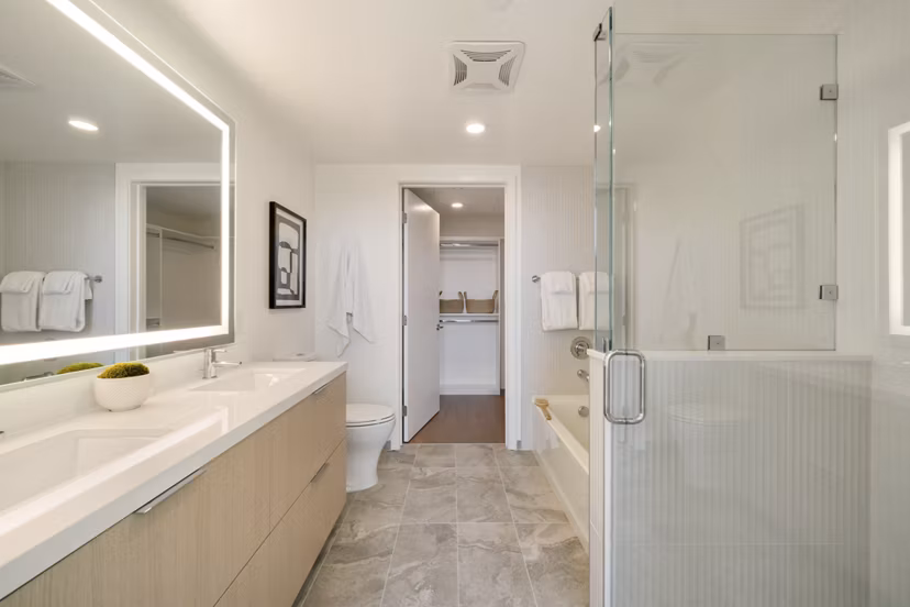 bathroom at Opus LA Apartments 