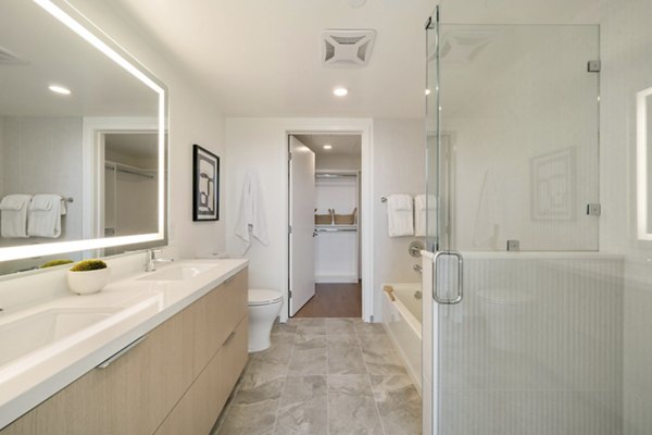 bathroom at Opus LA Apartments 