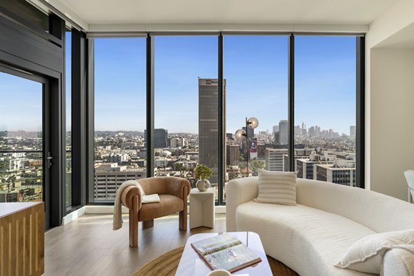 living room at Opus LA Apartments 