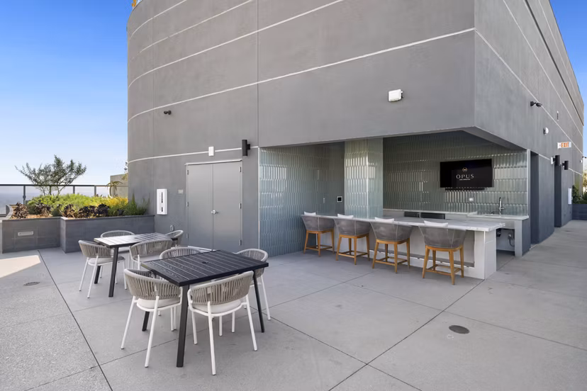 grill area at Opus LA Apartments