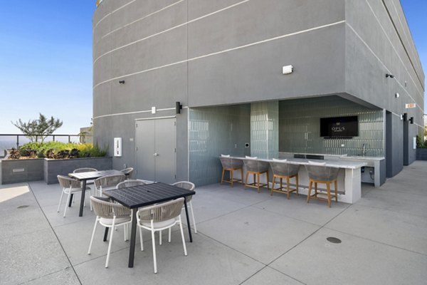 grill area at Opus LA Apartments