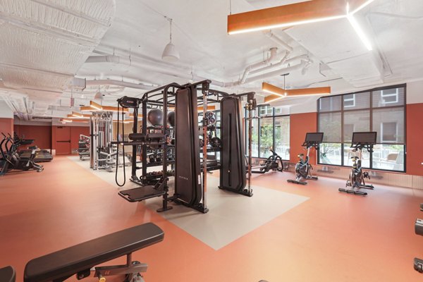 fitness center at The Glade on Laurel Apartments 