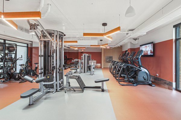 fitness center at The Glade on Laurel Apartments 