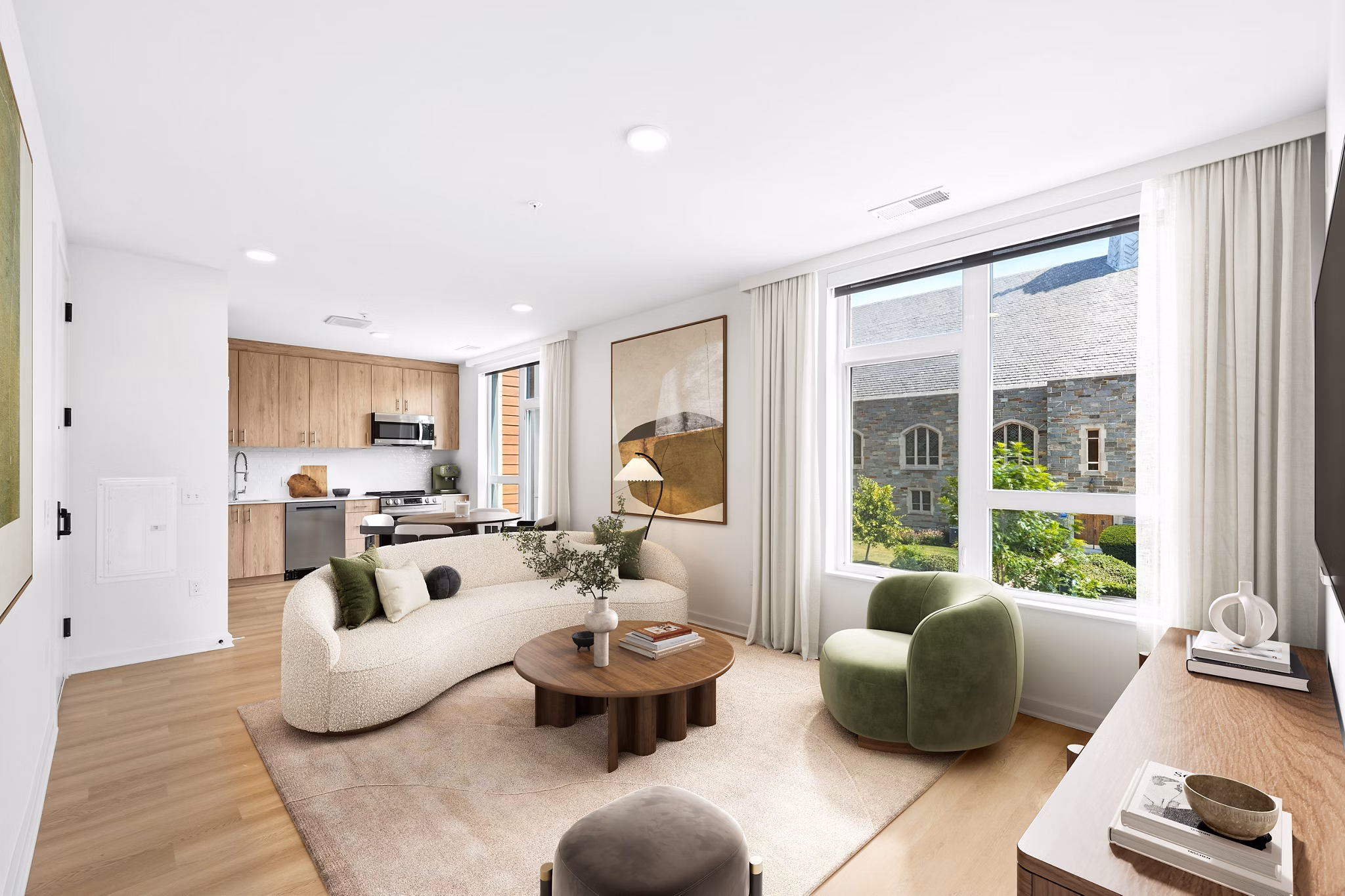living room at The Glade on Laurel Apartments