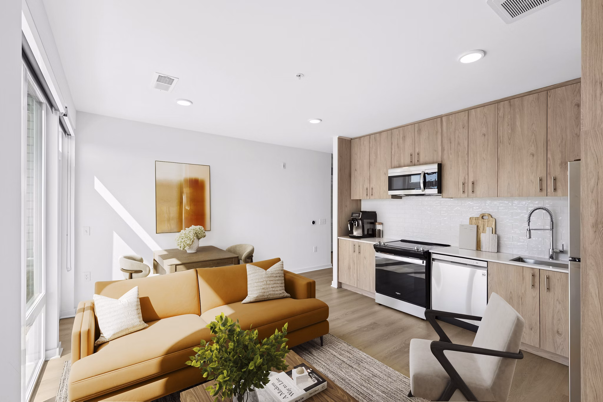 living room at The Glade on Laurel Apartments