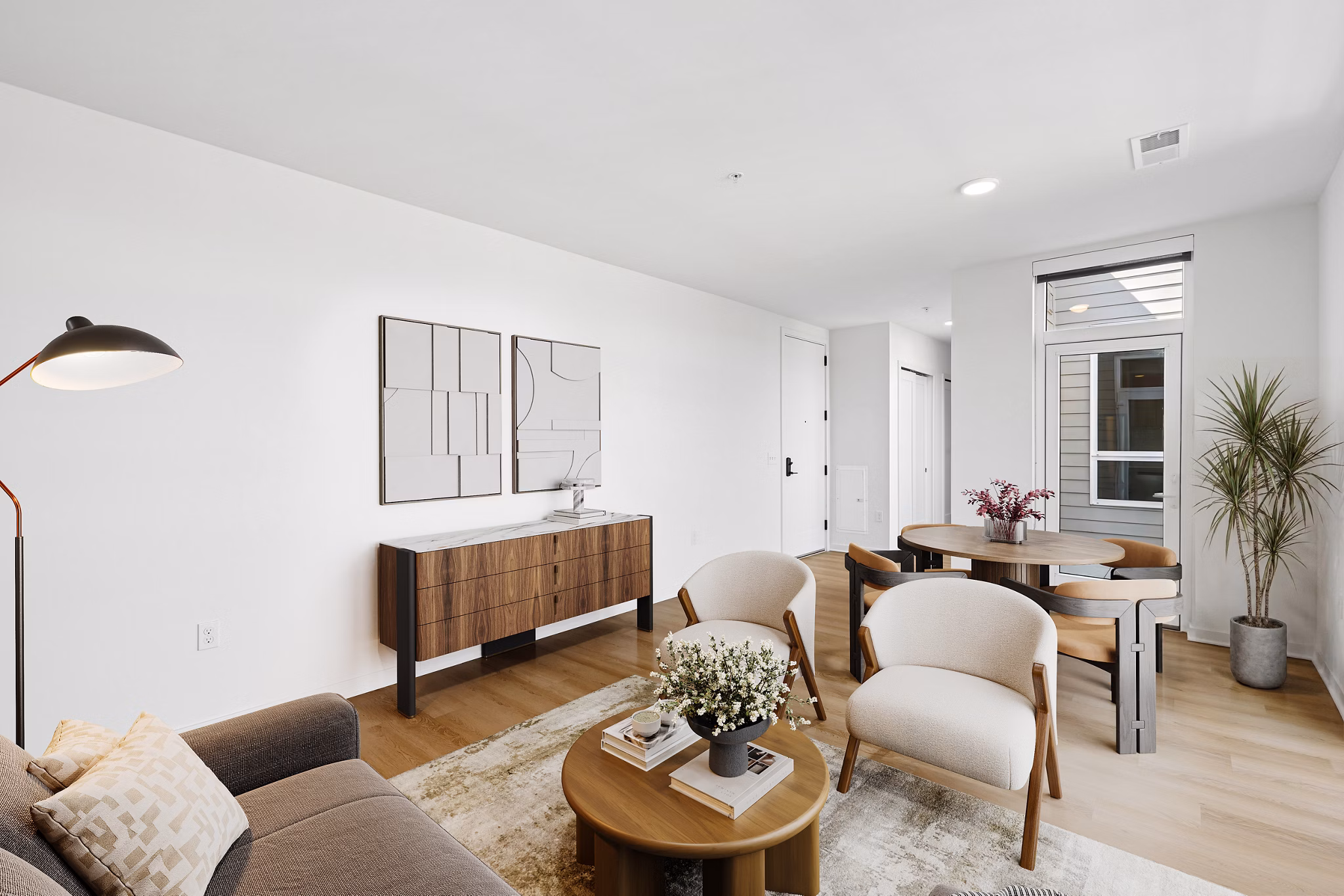 living room at The Glade on Laurel Apartments