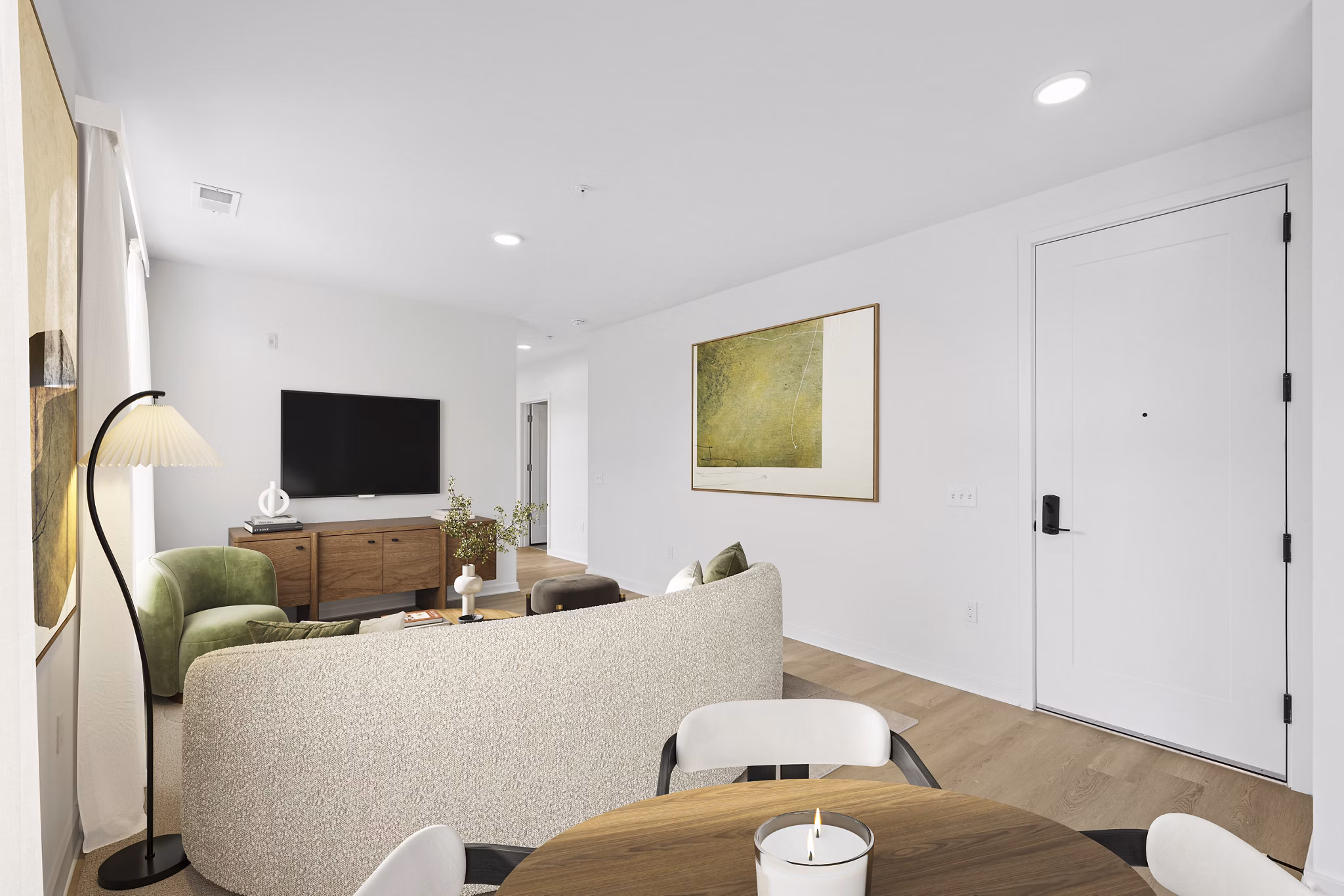 living room at The Glade on Laurel Apartments