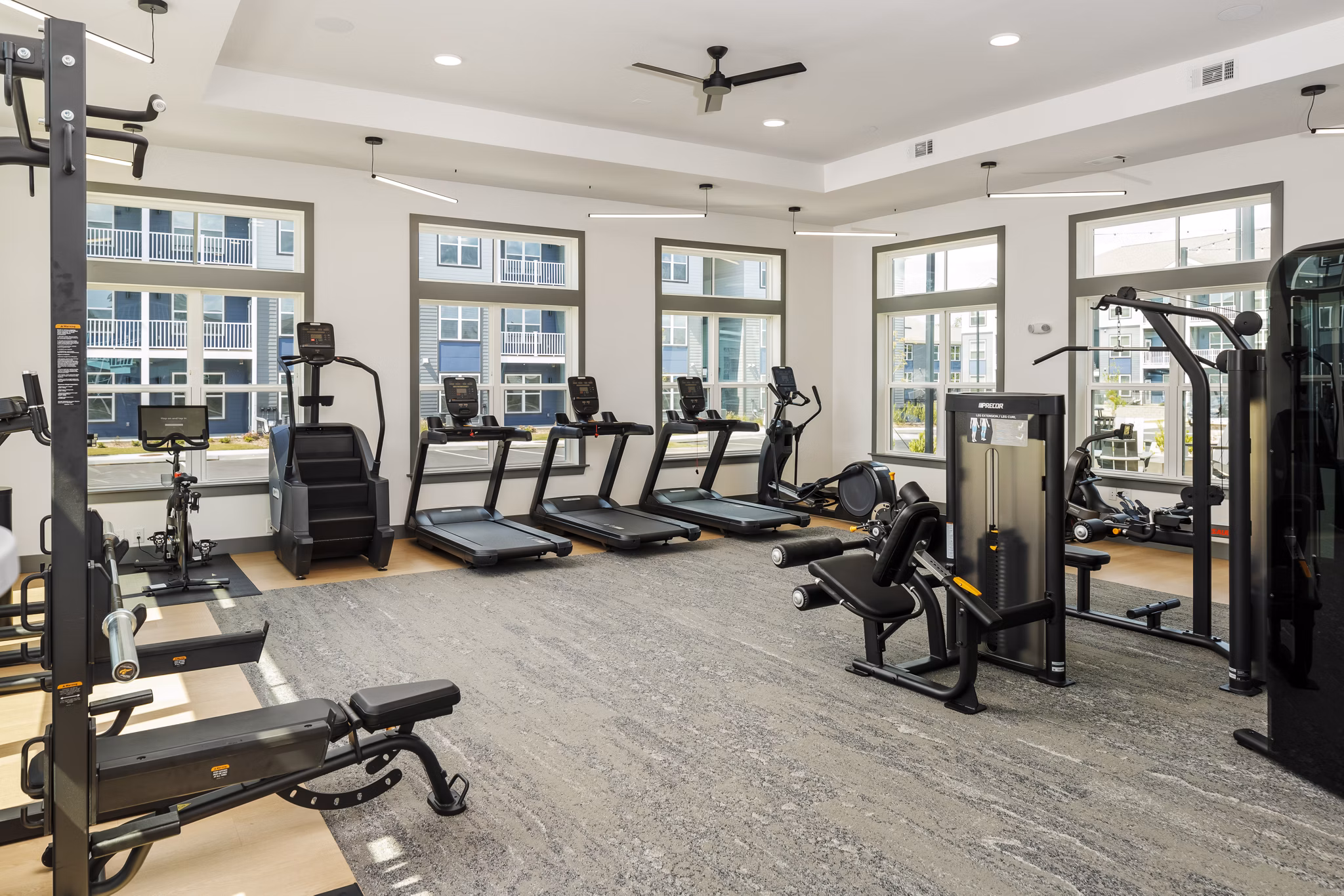 fitness center at The Dorsey by Alta Apartments