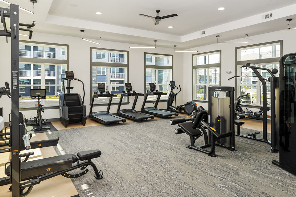fitness center at The Dorsey by Alta Apartments