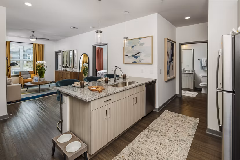 living room at The Dorsey by Alta Apartments