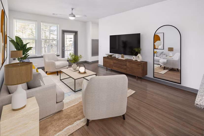 living room at The Dorsey by Alta Apartments