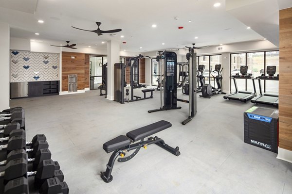 fitness center at The Dalton by Alta Apartments 