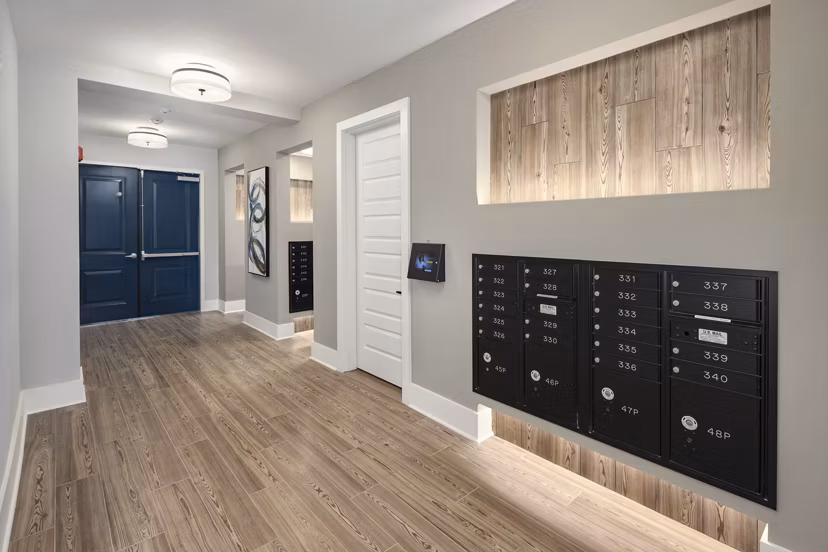 mail room at The Dalton by Alta Apartments 