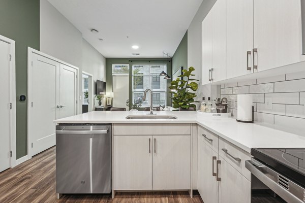 kitchen at The Quill by Alta Apartments