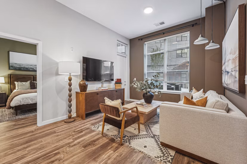 living room at The Quill by Alta Apartments