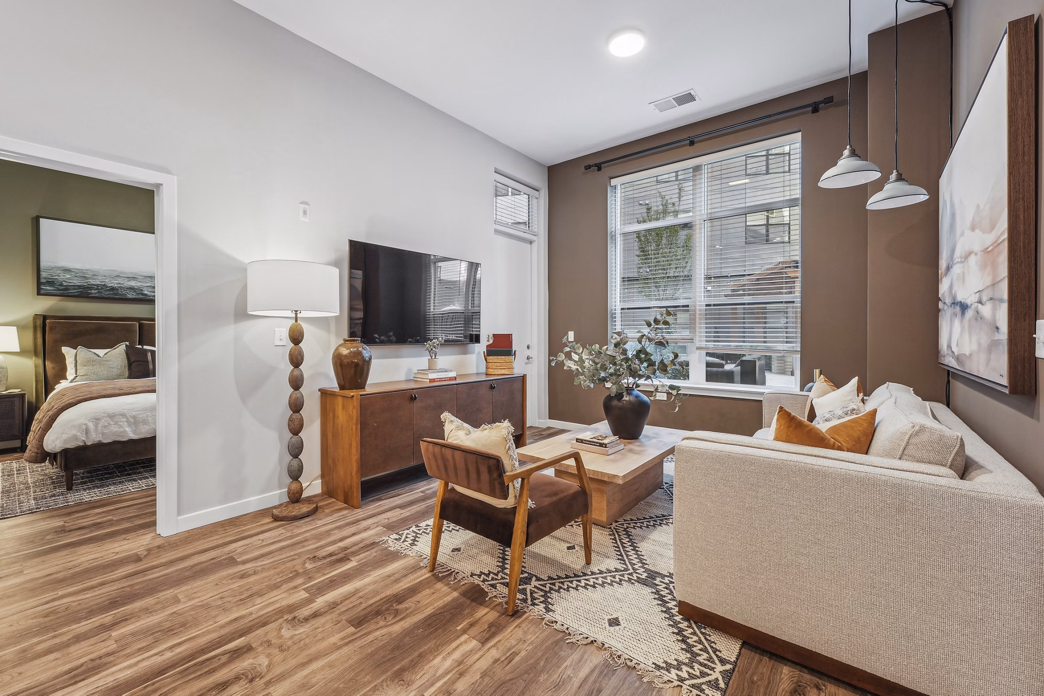 living room at The Quill by Alta Apartments