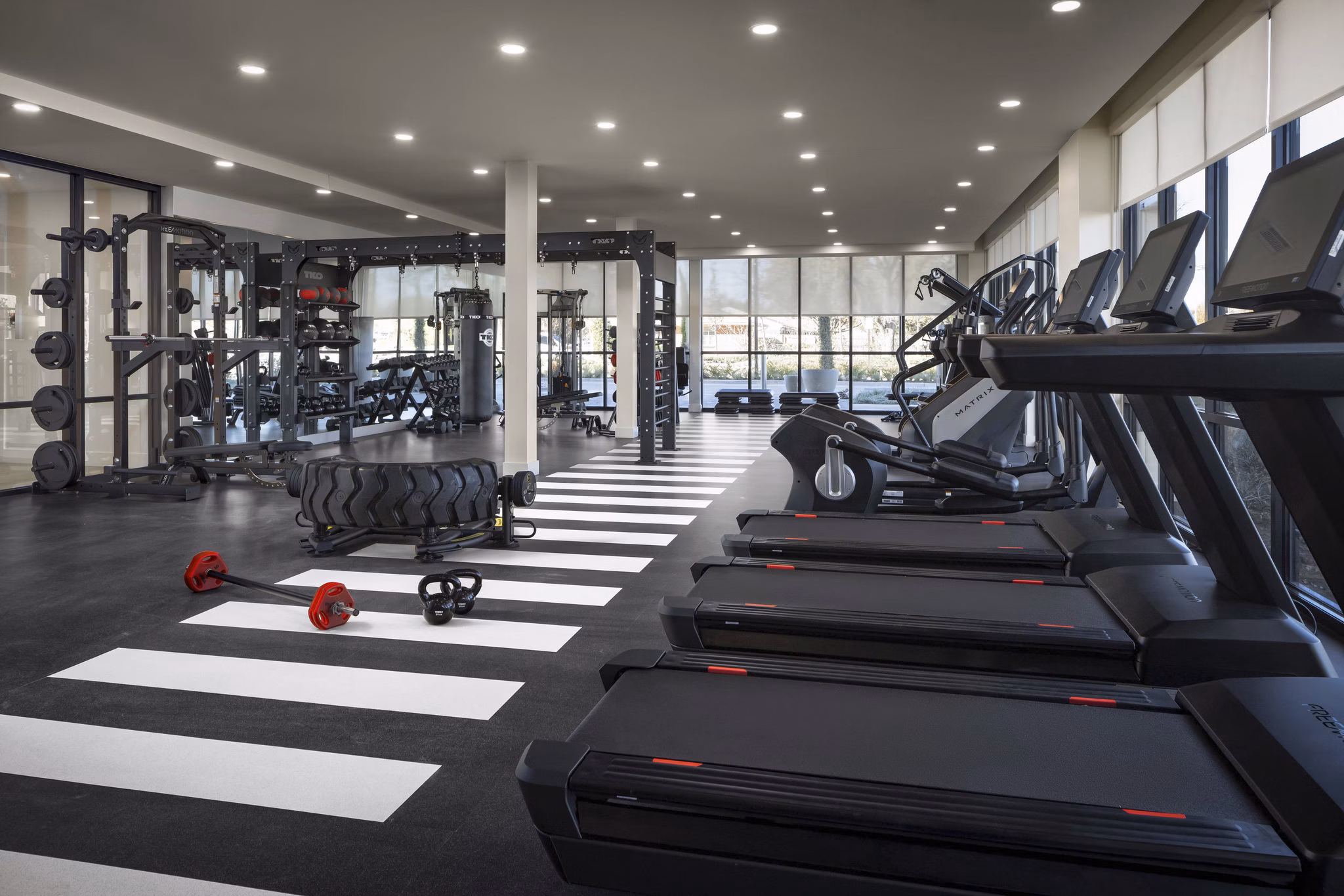 fitness center at Residences at OAK Apartments