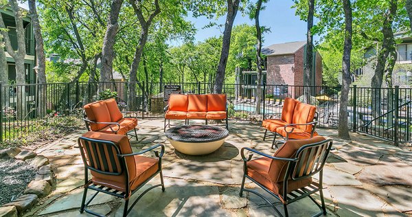 Cozy outdoor fire pit at Wood Hollow Apartments for relaxing evenings