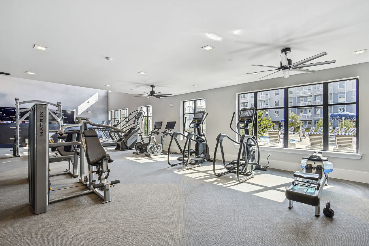 Gym at The Lacy At South Main Apartments (1 of 2)