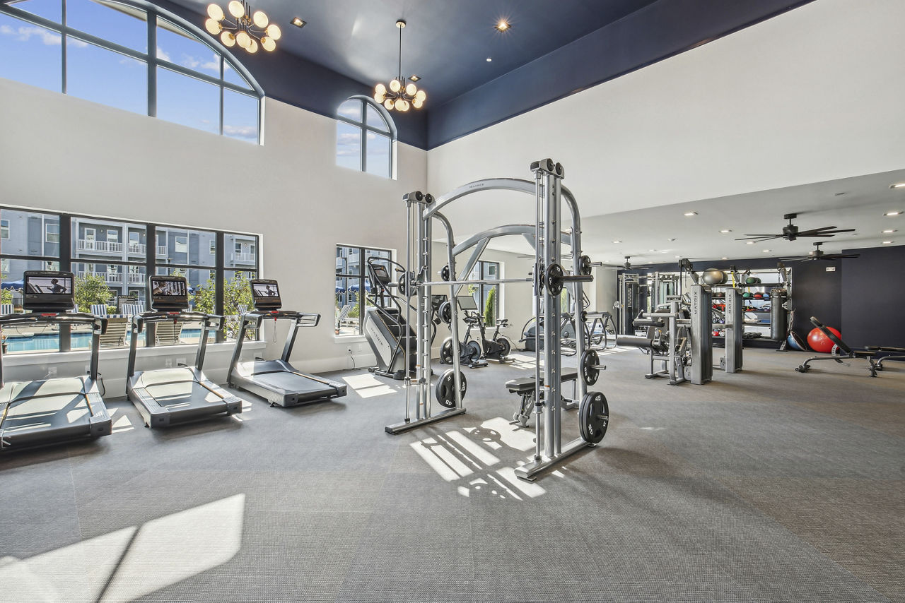 Gym at The Lacy At South Main Apartments (2 of 2)