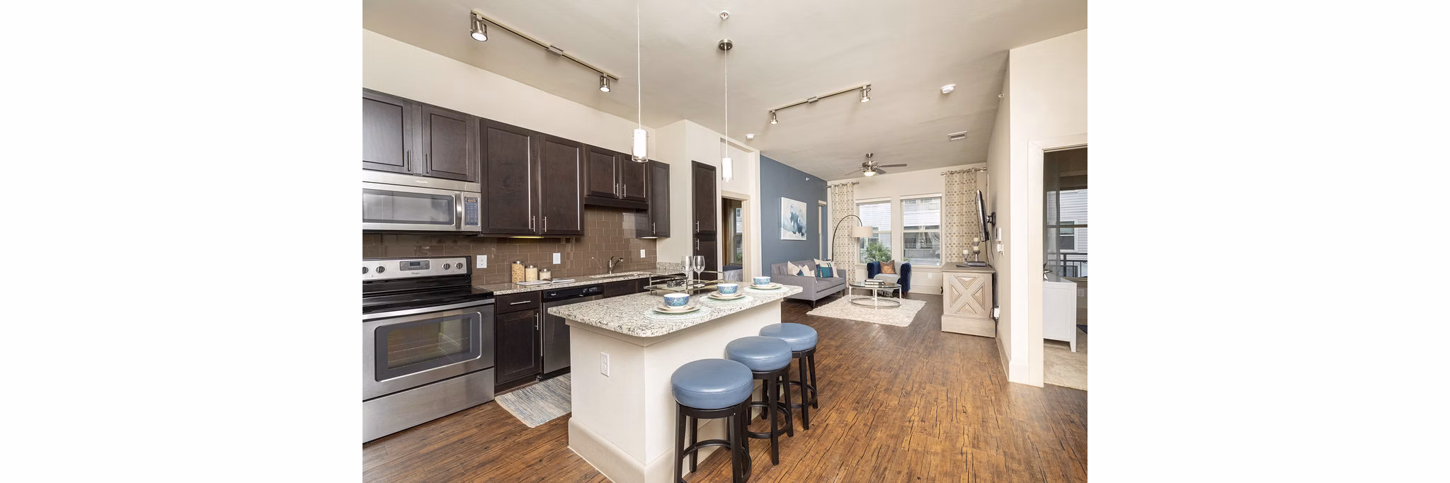 kitchen at District at Memorial Apartments