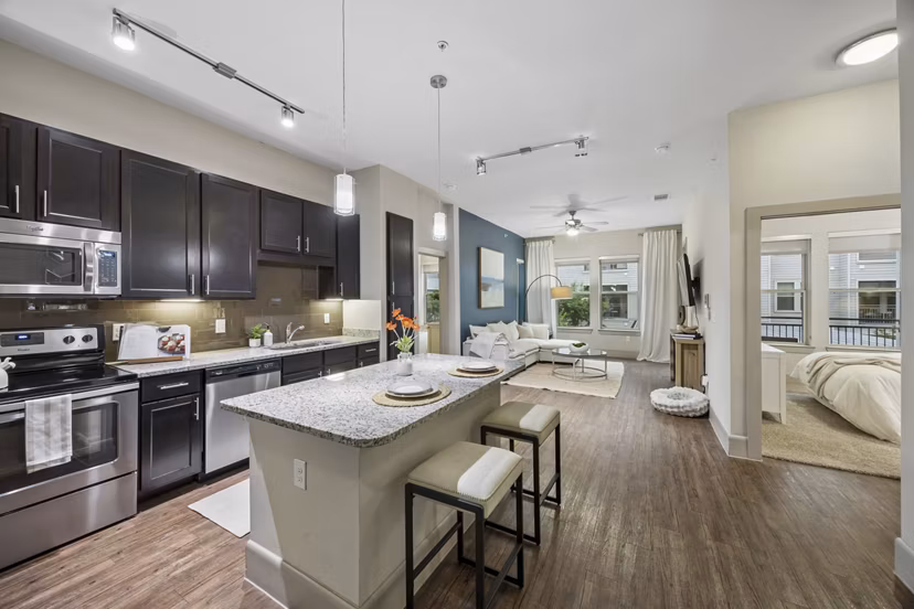 kitchen at District at Memorial Apartments