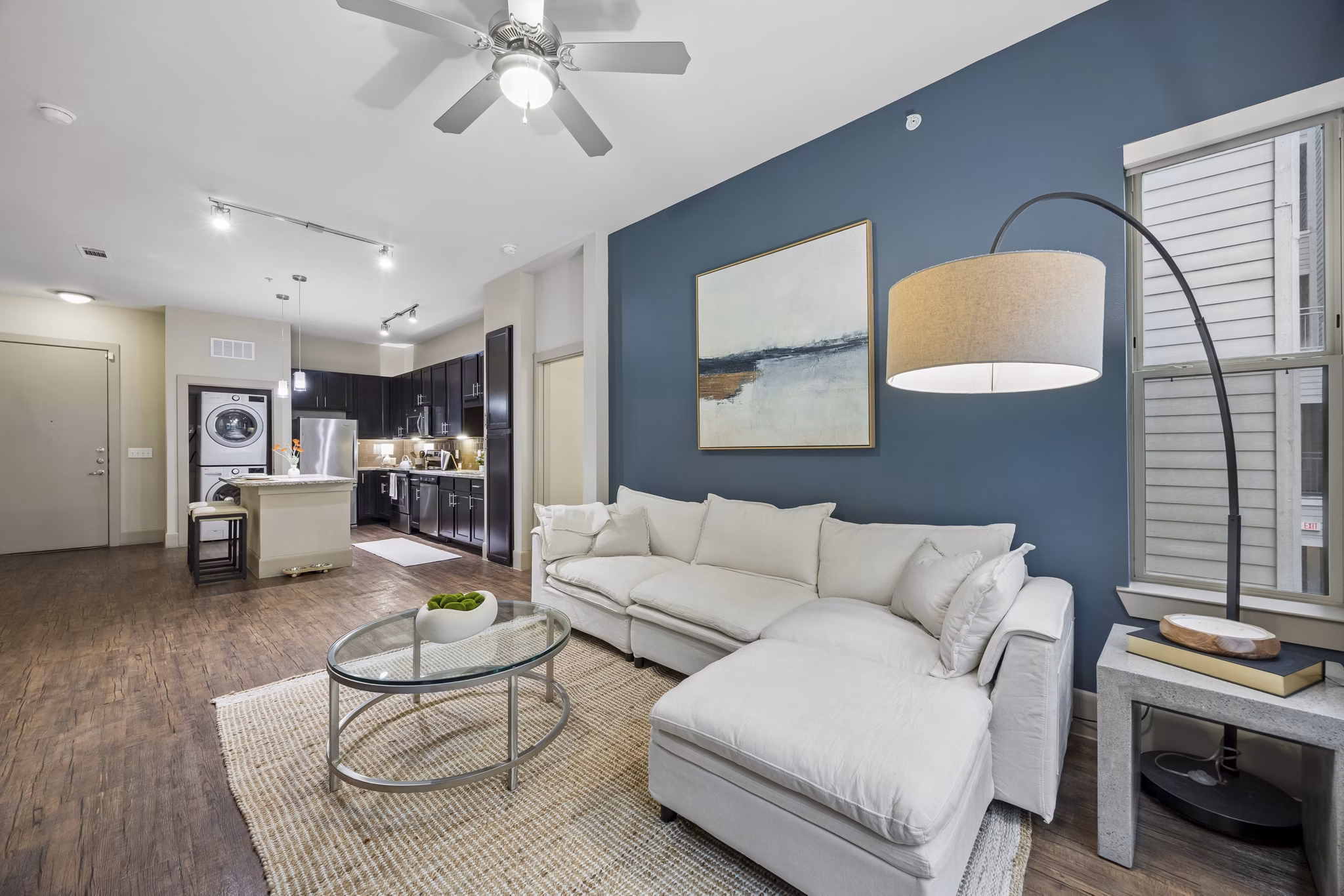 Living Room at District at Memorial Apartments