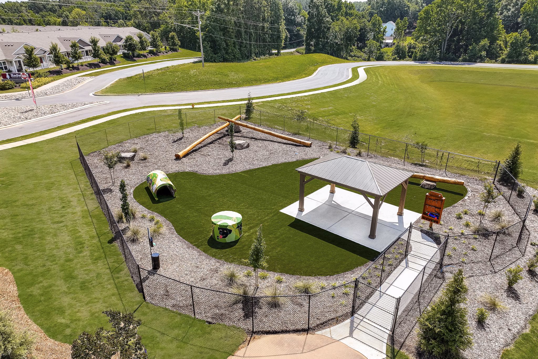 dog park at Yardly Monroe Apartments 