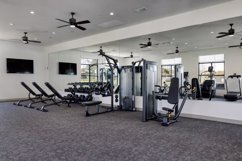 fitness center at Local Dripping Springs Apartments 