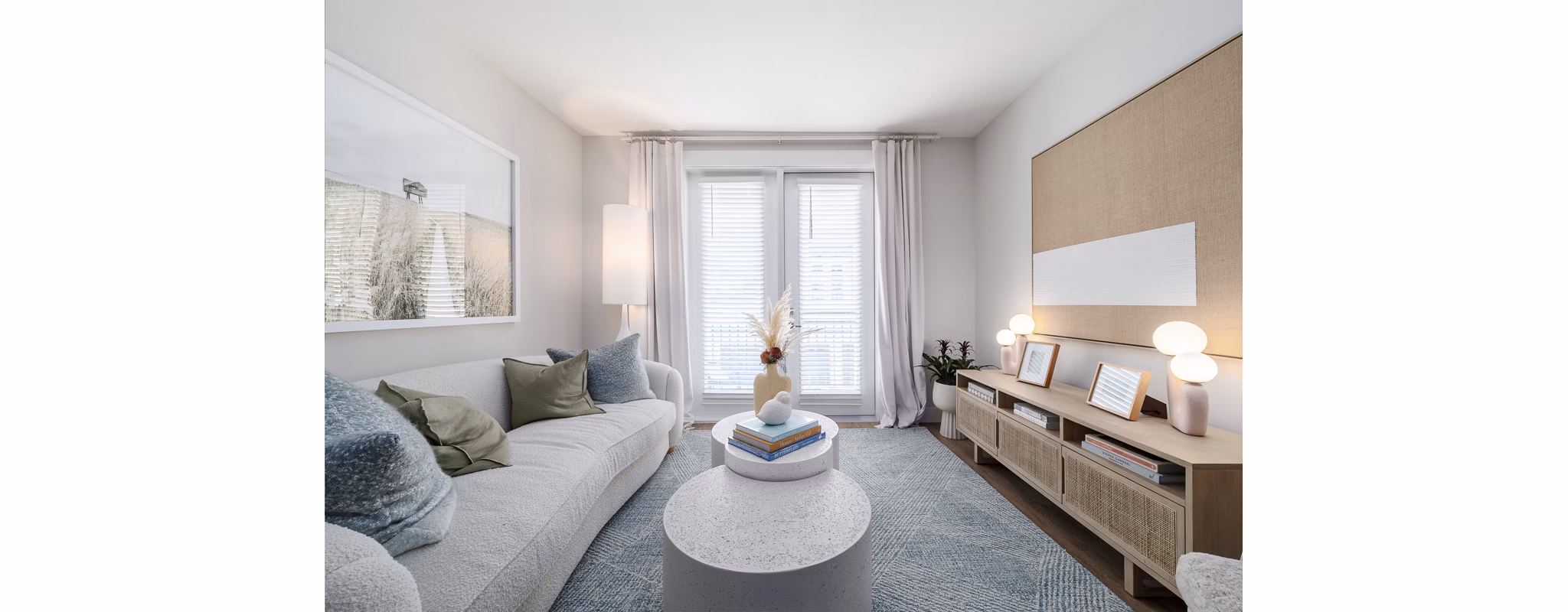 living room at Novel Independence Park Apartments