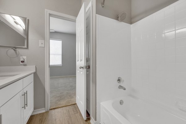 bathroom at Premier at Prestonwood Apartments