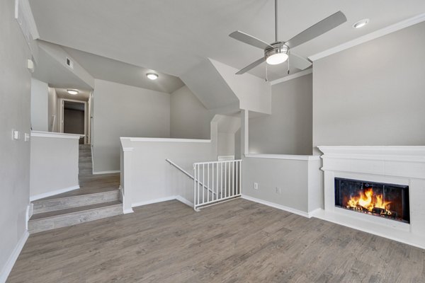 living room at Premier at Prestonwood Apartments