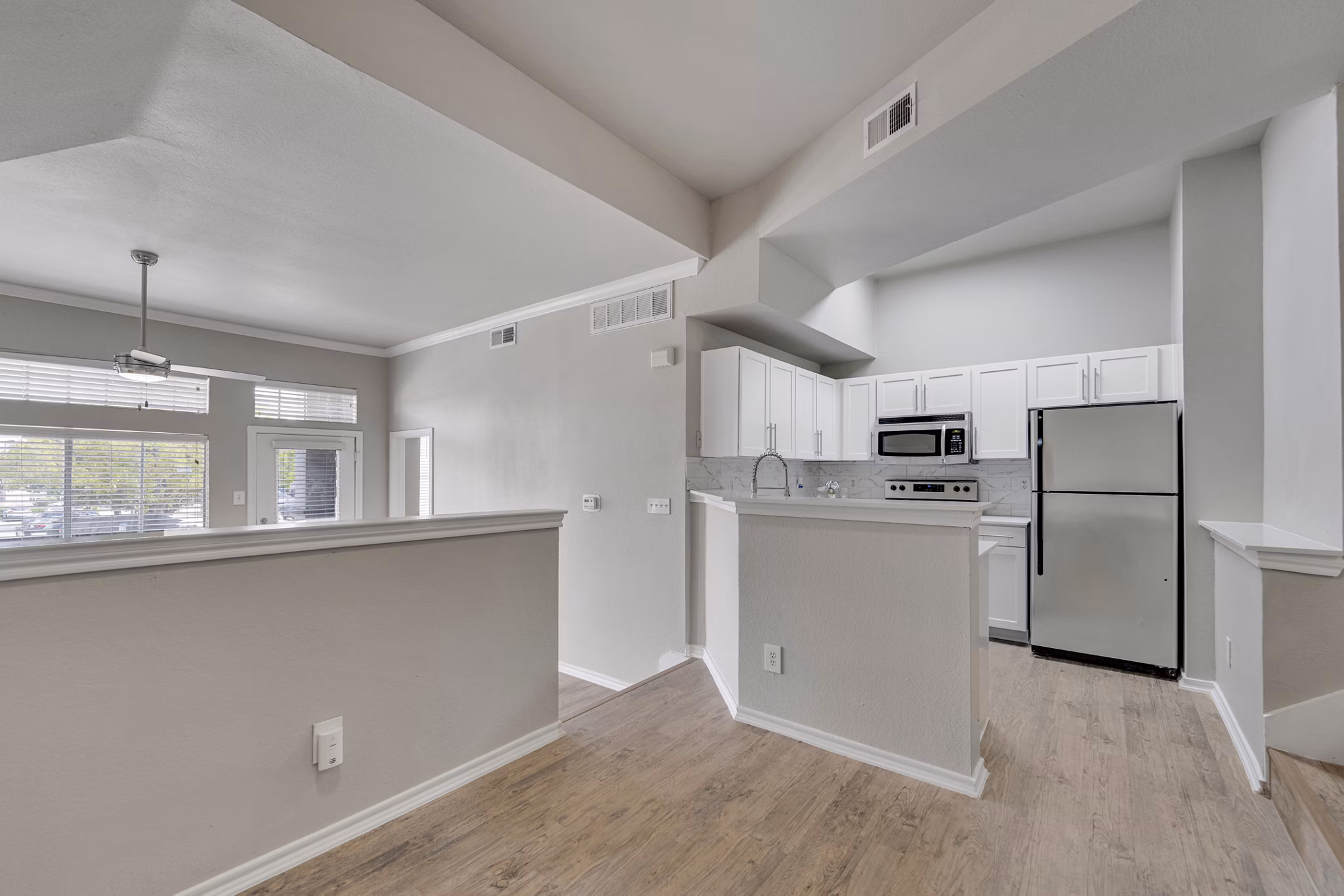 living room at Premier at Prestonwood Apartments