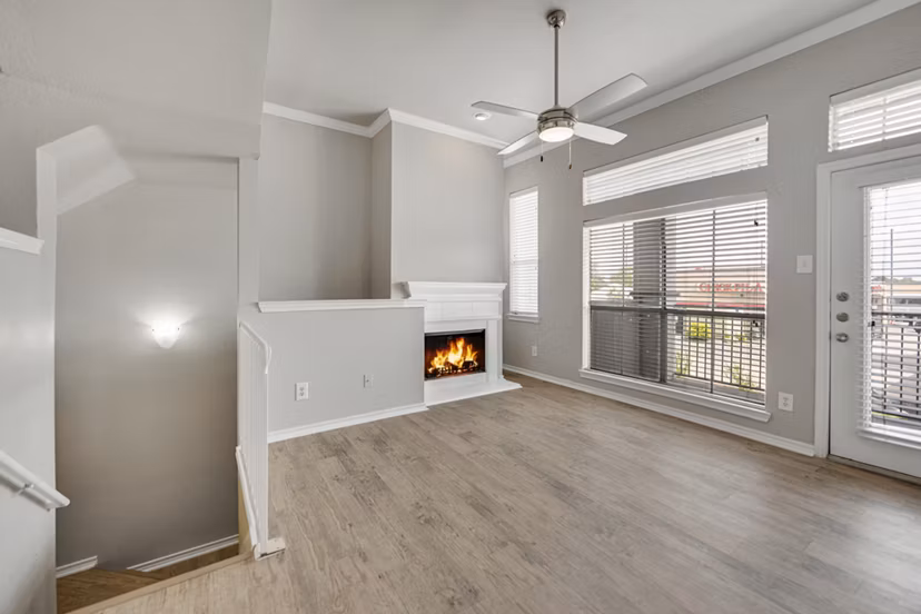 living room at Premier at Prestonwood Apartments