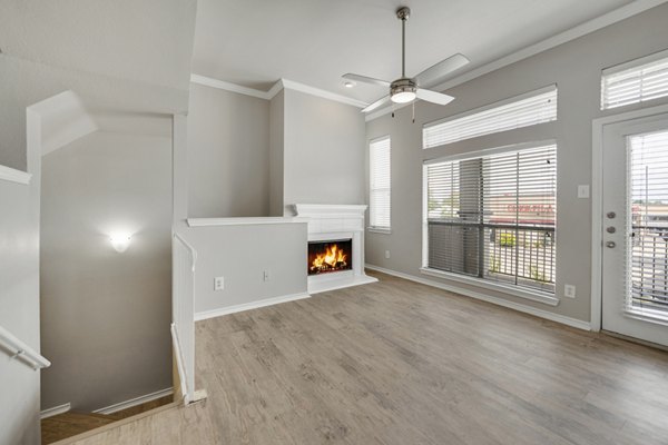 living room at Premier at Prestonwood Apartments