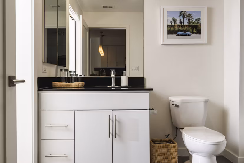Modern bathroom with sleek fixtures and tile design at Stella Apartments