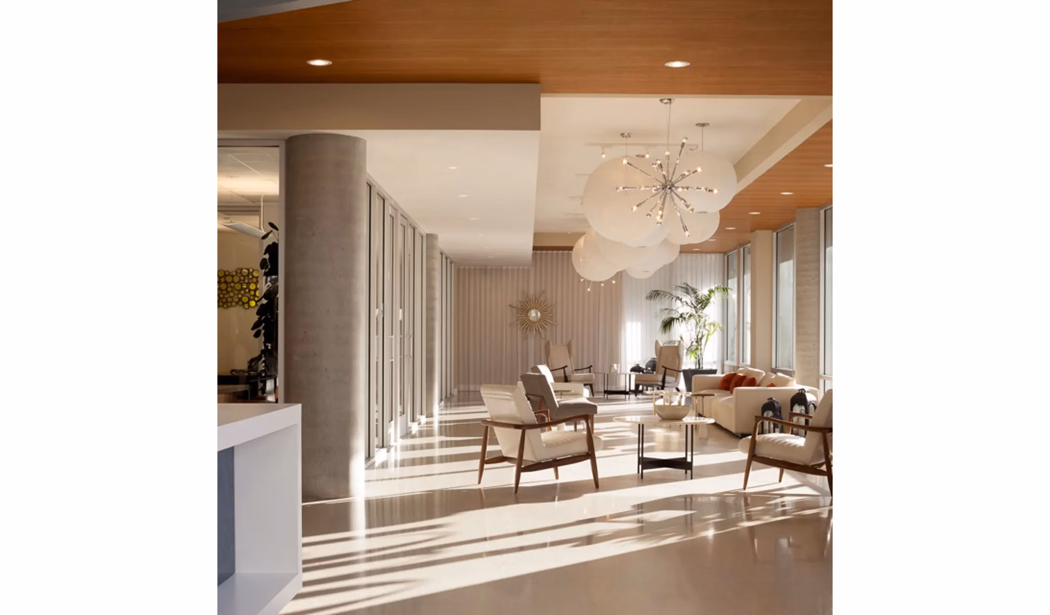 Clubhouse with modern furnishings at Stella Apartments featuring luxury amenities