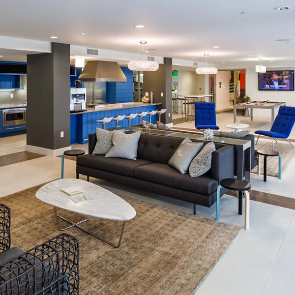 Clubhouse featuring modern lounge and entertainment spaces at Stella Apartments