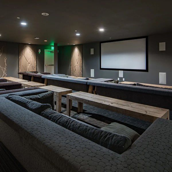 Theater featuring plush seating and state-of-the-art sound at Stella Apartments