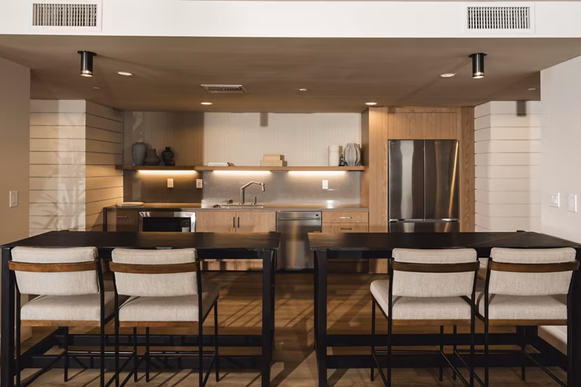 Contemporary clubhouse with stylish seating at Stella Apartments