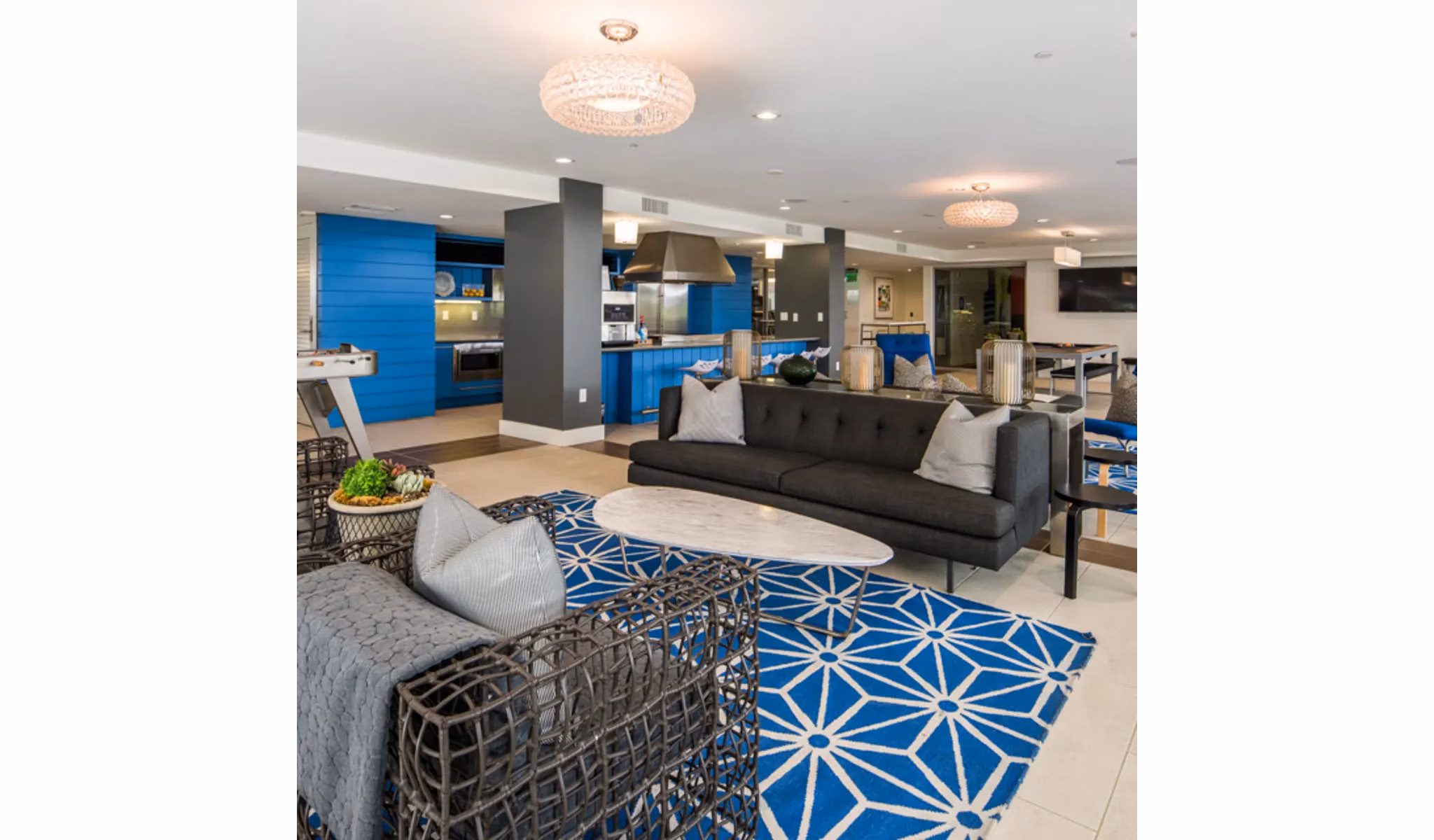 Contemporary clubhouse with stylish seating at Stella Apartments