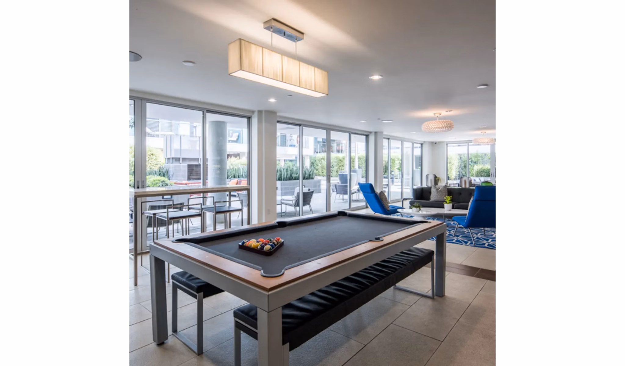 Clubhouse at Stella Apartments offering luxury amenities and modern design features in a welcoming community space