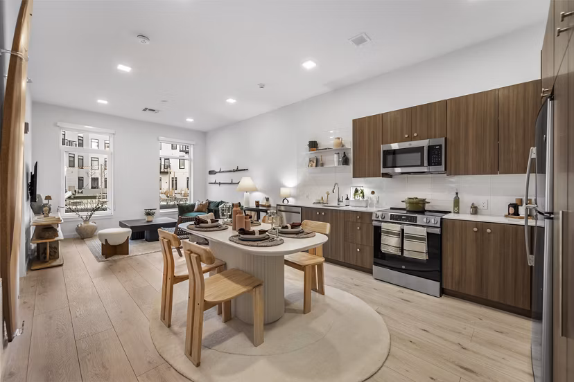 dining room and kitchen at Gibson Point Apartments
