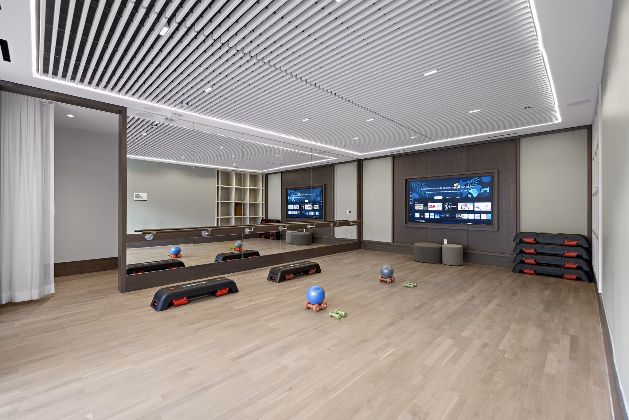 yoga studio at Gibson Point Apartments